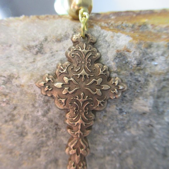 Bronze Lamb Pocket Rosary, Nephrite Jade and Bronze - Picture 2 of 11